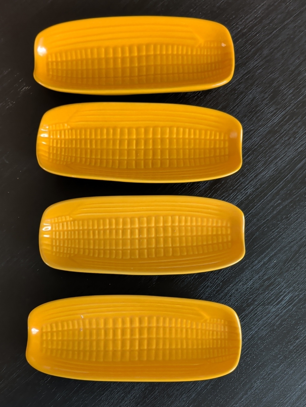 Cost Plus World Market Bright Yellow Ceramic Corn Dish Set of 4